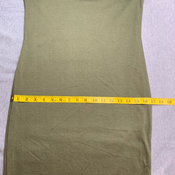 Olive Midi Comfy Casual Pullover T-Shirt Dress by Mikey & Joey Size Medium - Picture 7 of 9